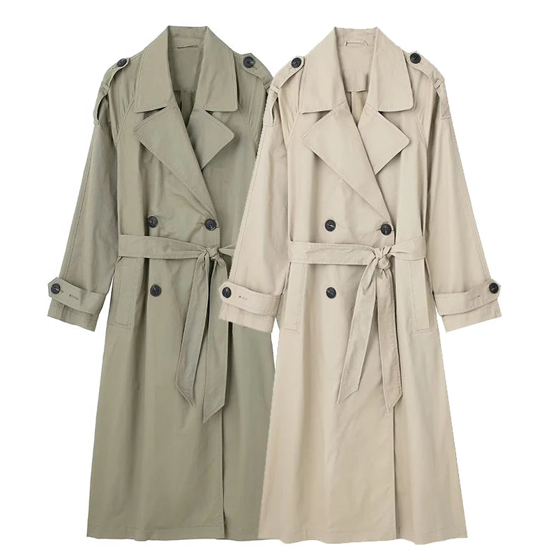 Willshela Women’s Double-Breasted Belted Trench Coat